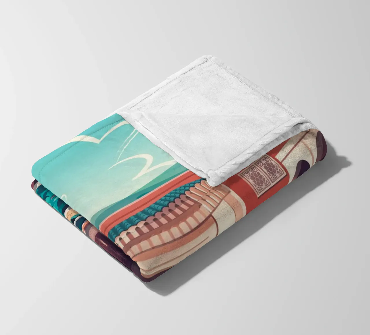 Courtyard Serenity fleece blanket by Murni Strokes