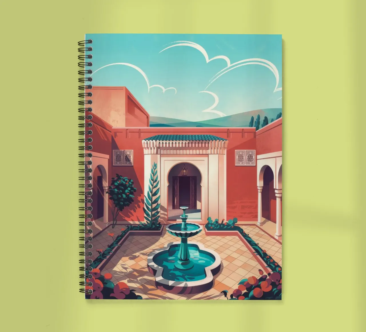 Courtyard Serenity spiral notebook by Murni Strokes