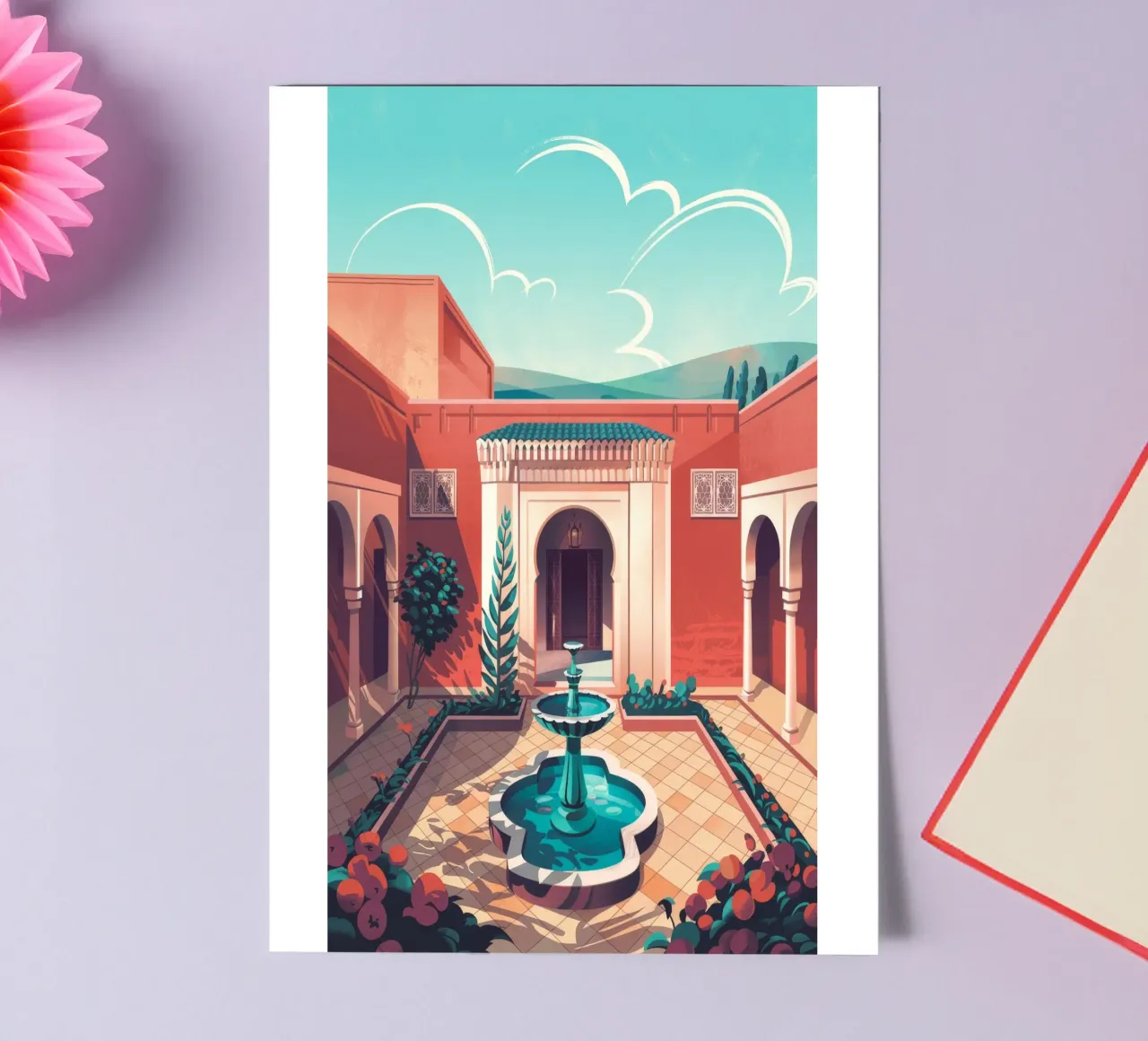 Courtyard Serenity sticker sheet by Murni Strokes