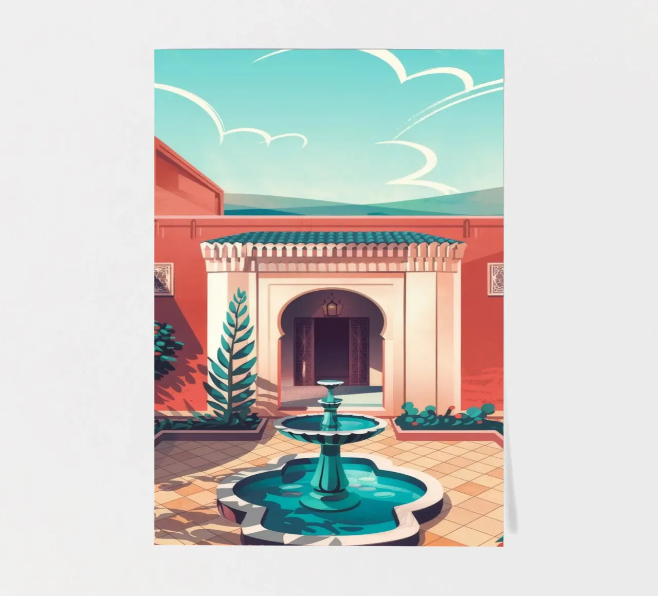 Courtyard Serenity sticker sheet by Murni Strokes