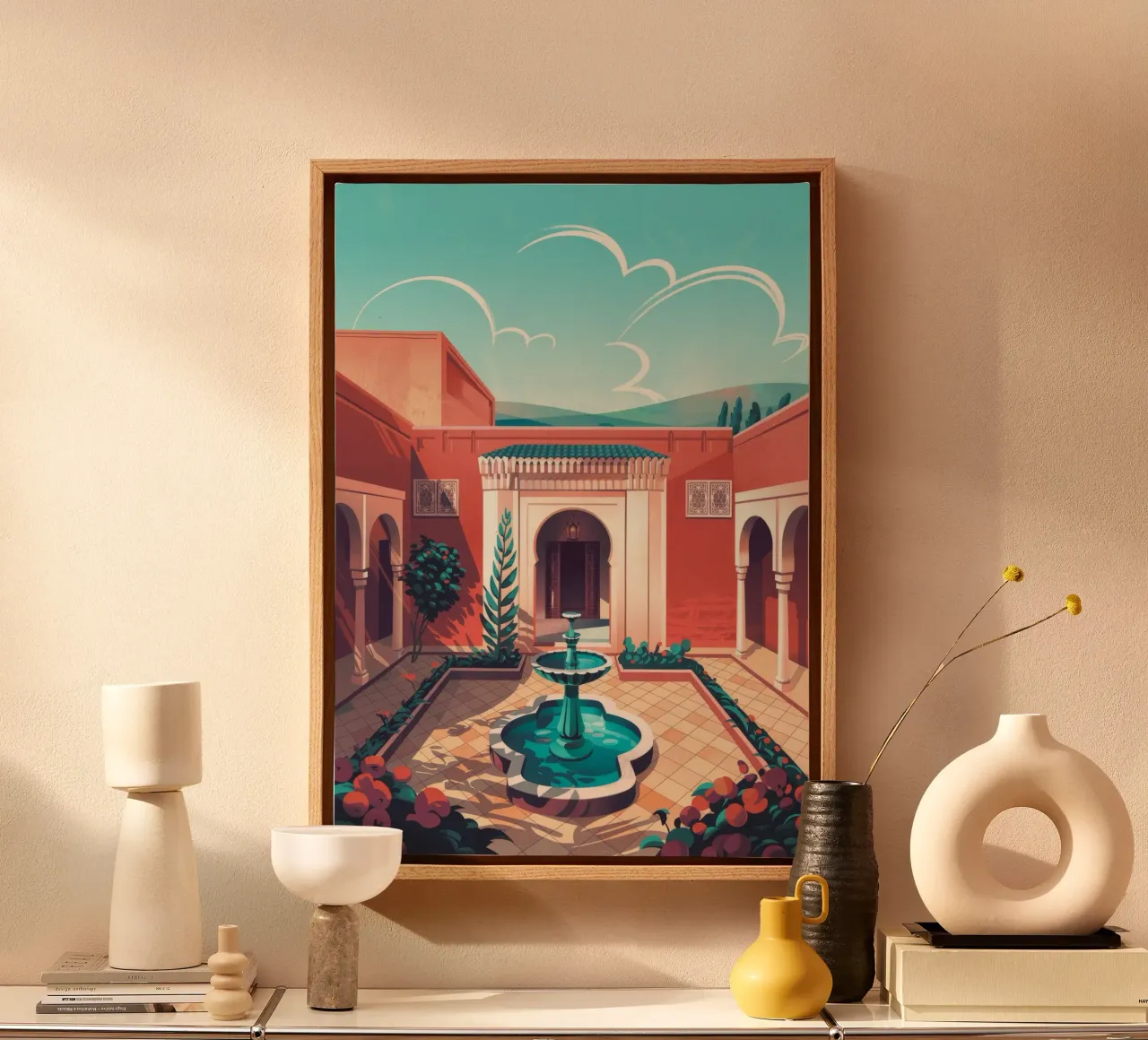 Courtyard Serenity canvas by Murni Strokes