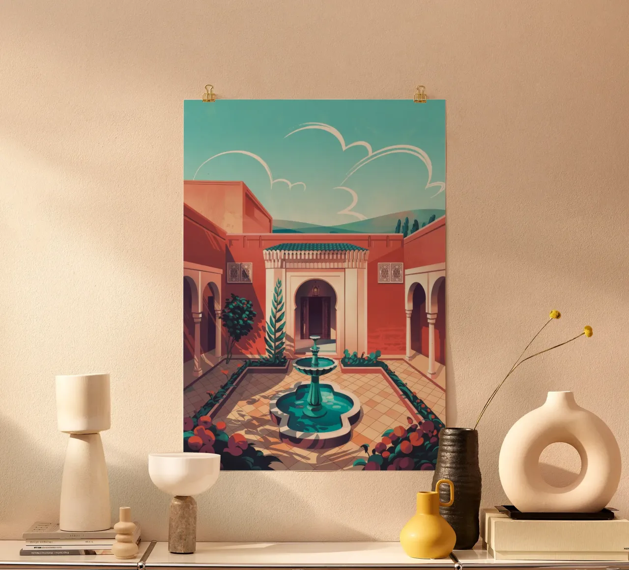 Courtyard Serenity poster by Murni Strokes