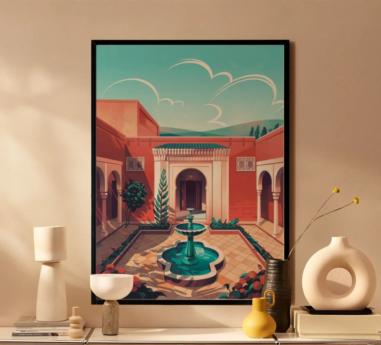 Courtyard Serenity poster by Murni Strokes