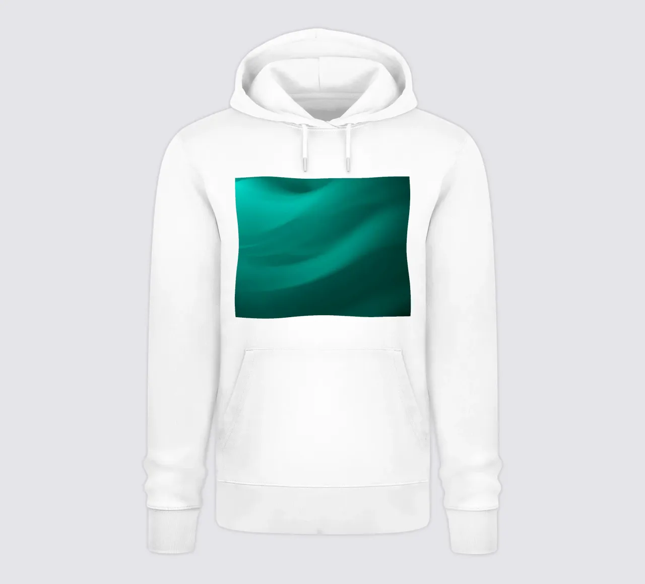 Fluido verde turquesa olas en un sereno fondo abstracto sudadera con capucha de DesignDoodle