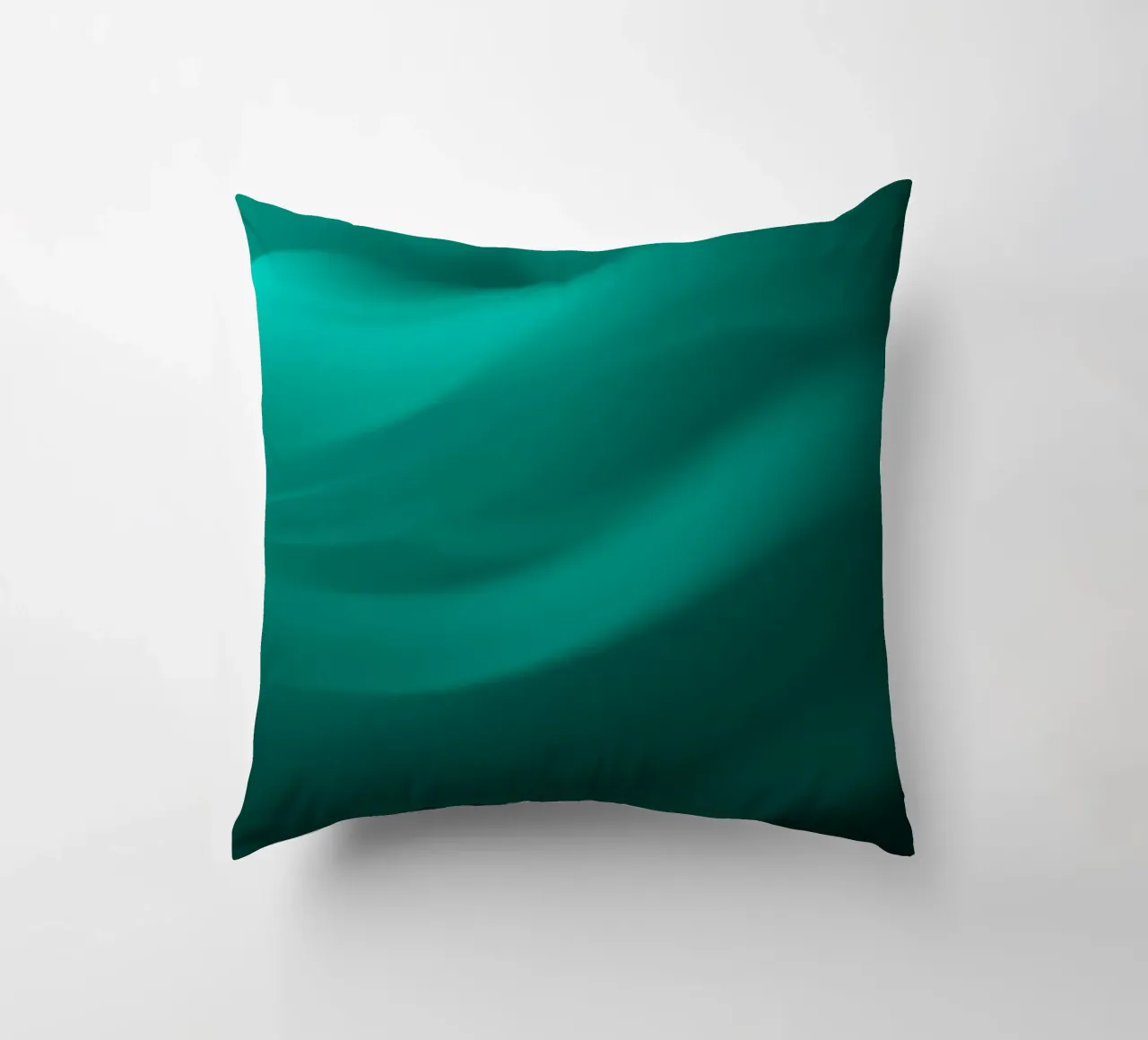 Fluid green turquoise waves in a serene abstract background decorative cushion by DesignDoodle