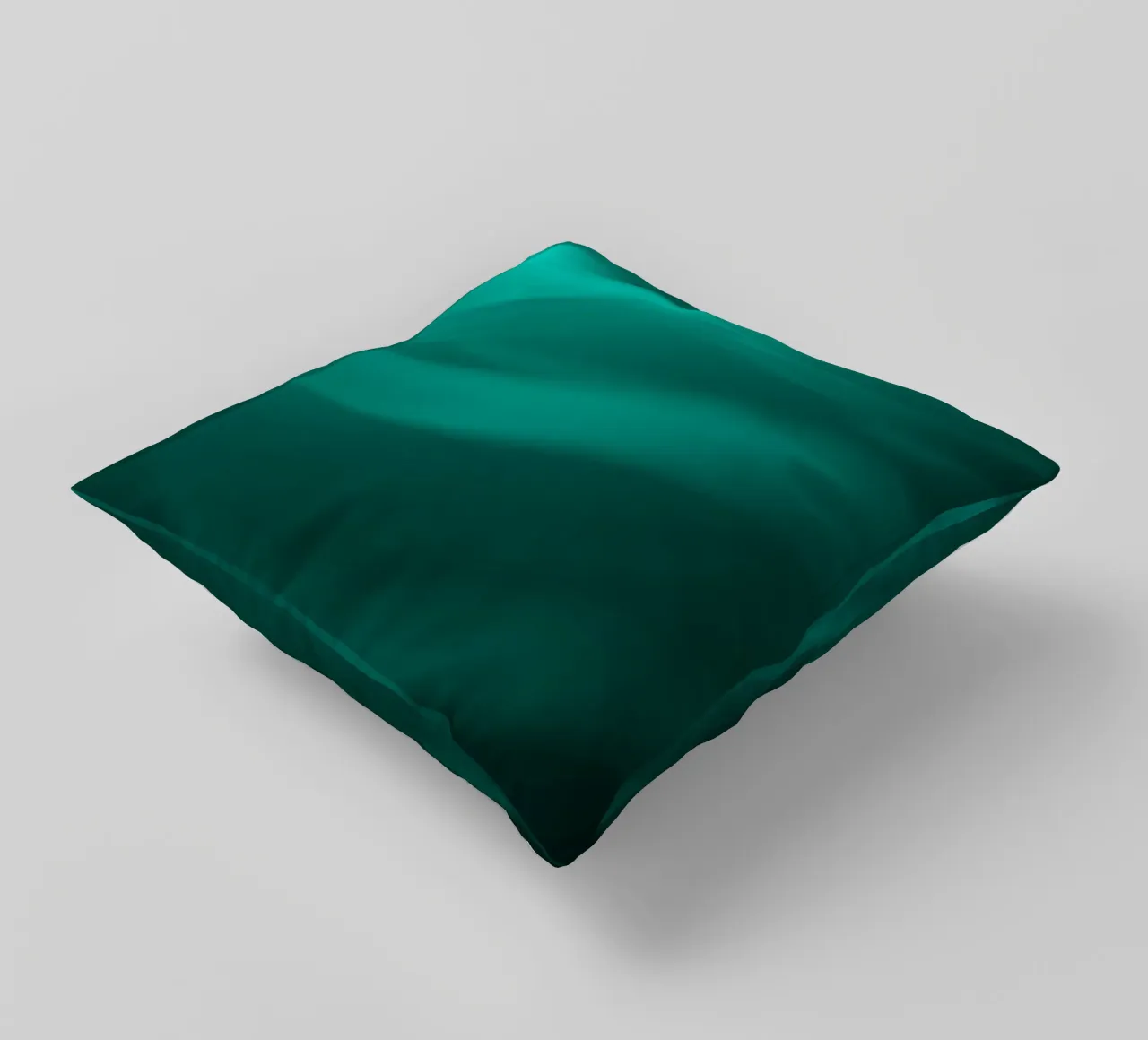 Fluid green turquoise waves in a serene abstract background decorative cushion by DesignDoodle
