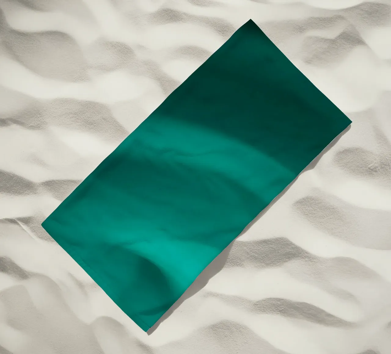 Fluid green turquoise waves in a serene abstract background beach towel by DesignDoodle