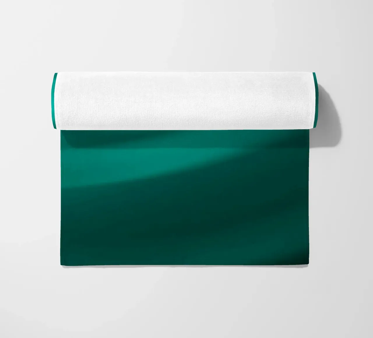 Fluid green turquoise waves in a serene abstract background beach towel by DesignDoodle