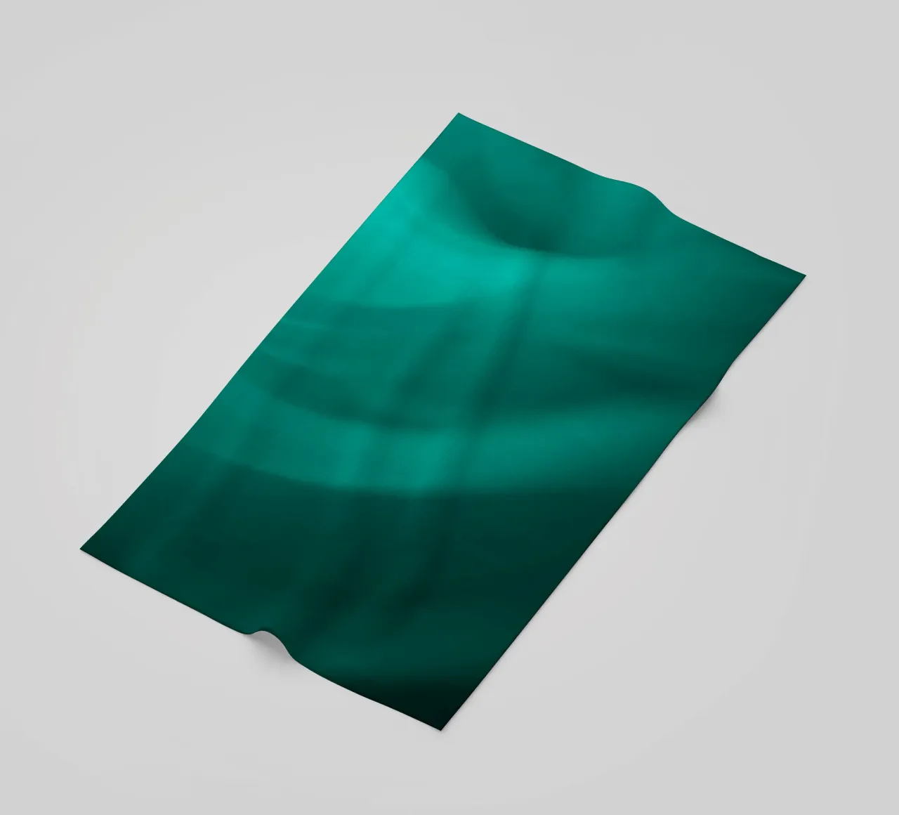 Fluid green turquoise waves in a serene abstract background beach towel by DesignDoodle