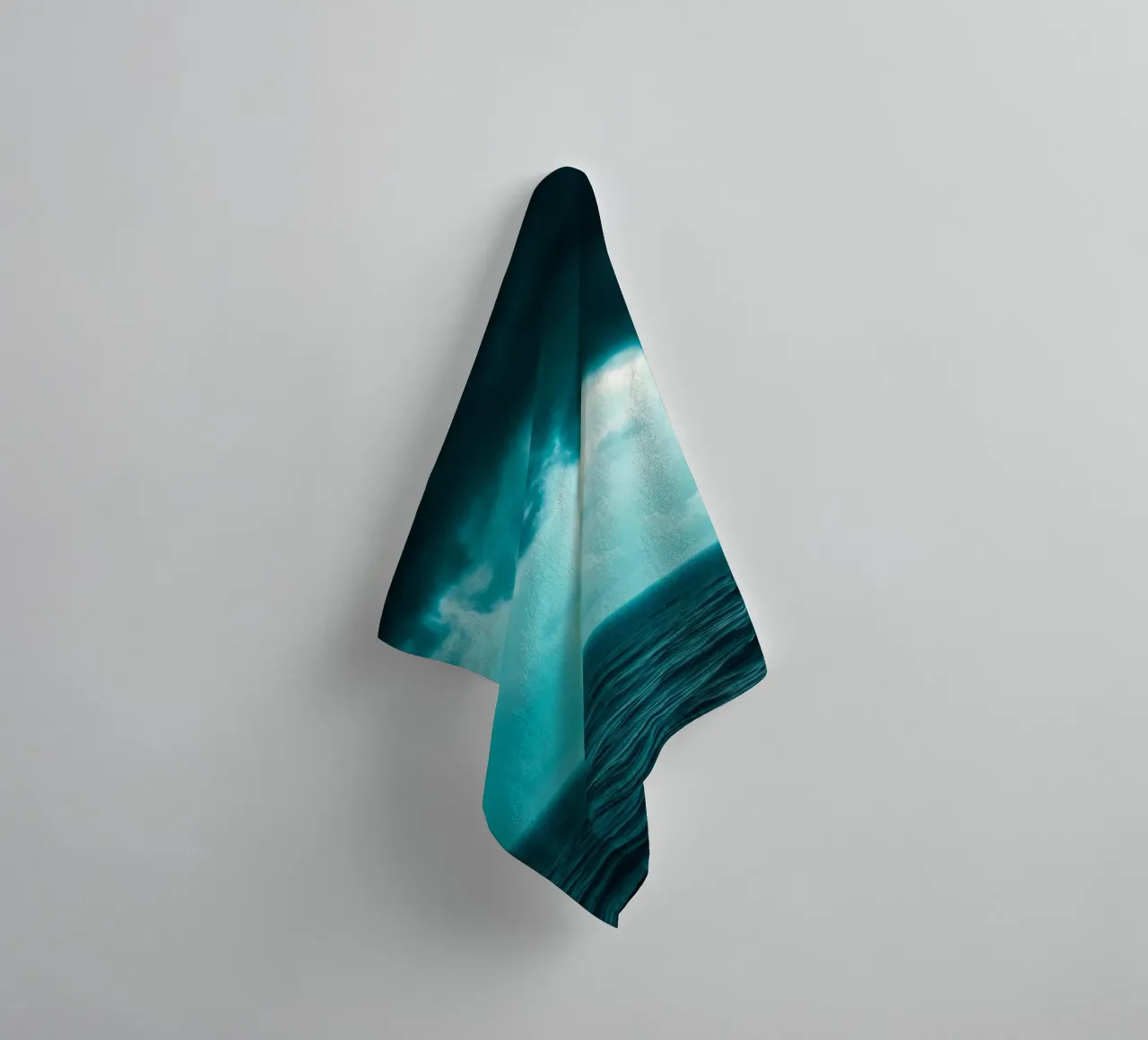 Dynamic sky over calm ocean creates serene backdrop for mobi towel by DesignDoodle