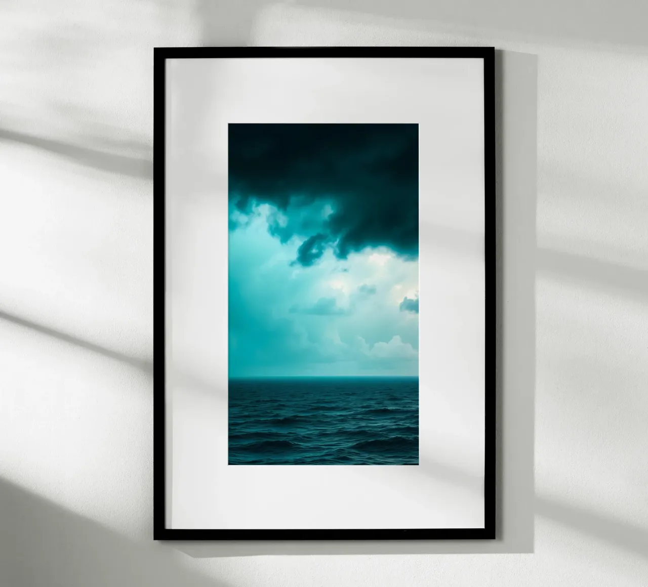 Dynamic sky over calm ocean creates serene backdrop for mobi hahnemühle by DesignDoodle