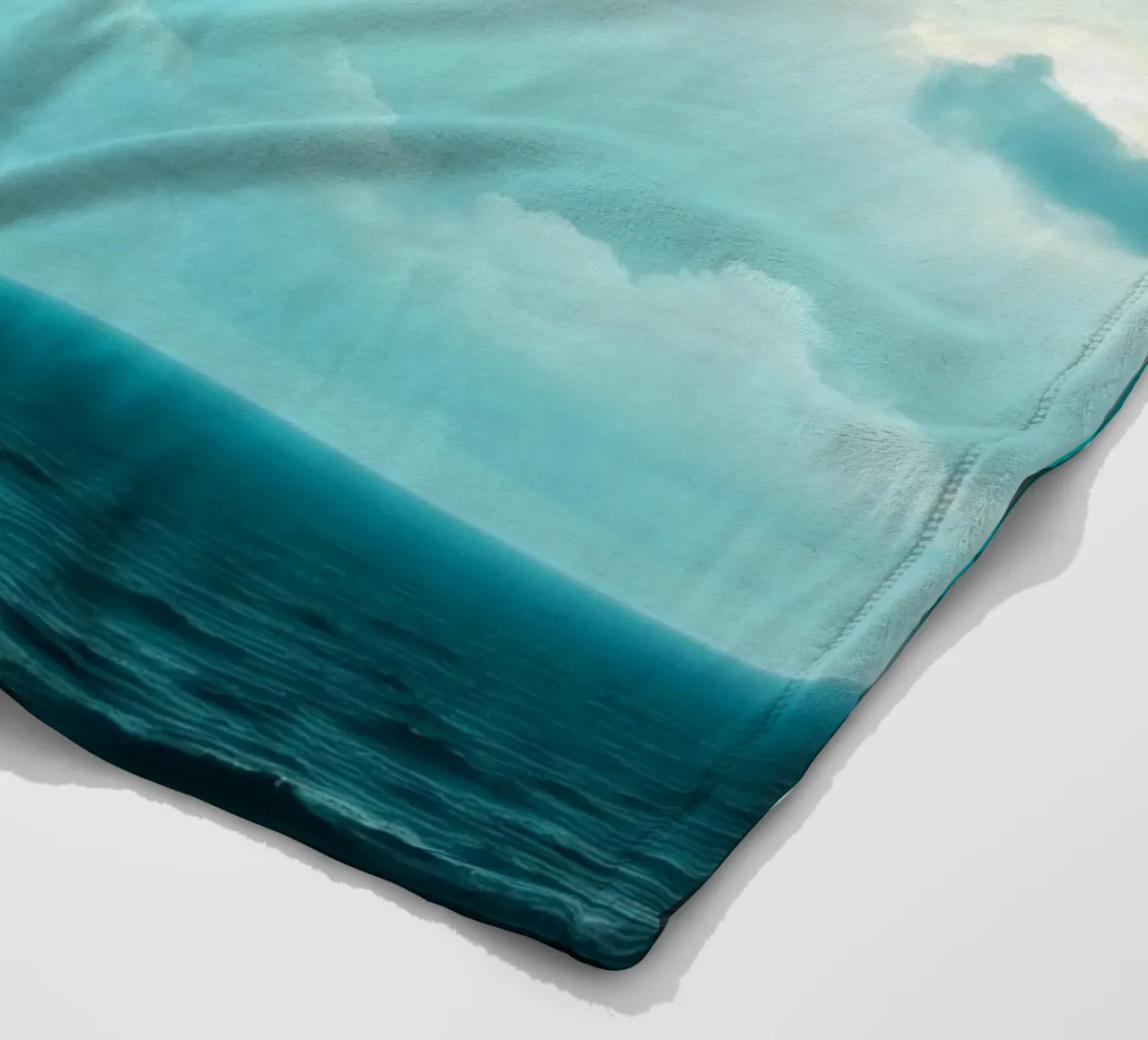 Dynamic sky over calm ocean creates serene backdrop for mobi fleece blanket by DesignDoodle