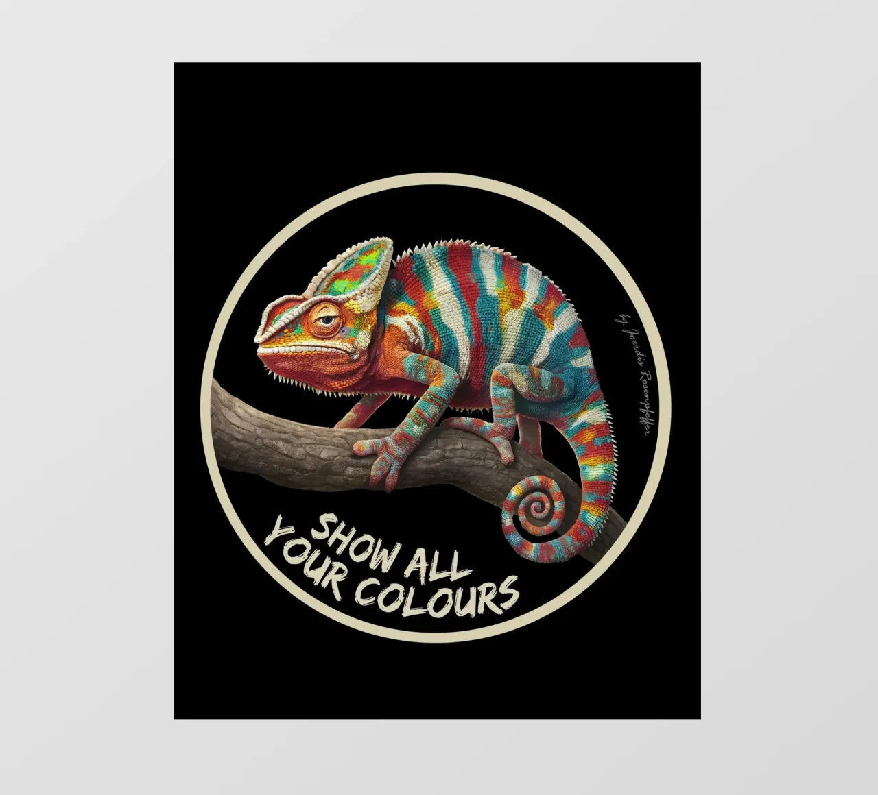 Chamäleon mit Text mostra tutti i tuoi colori telo in pvc da lessstressnerd