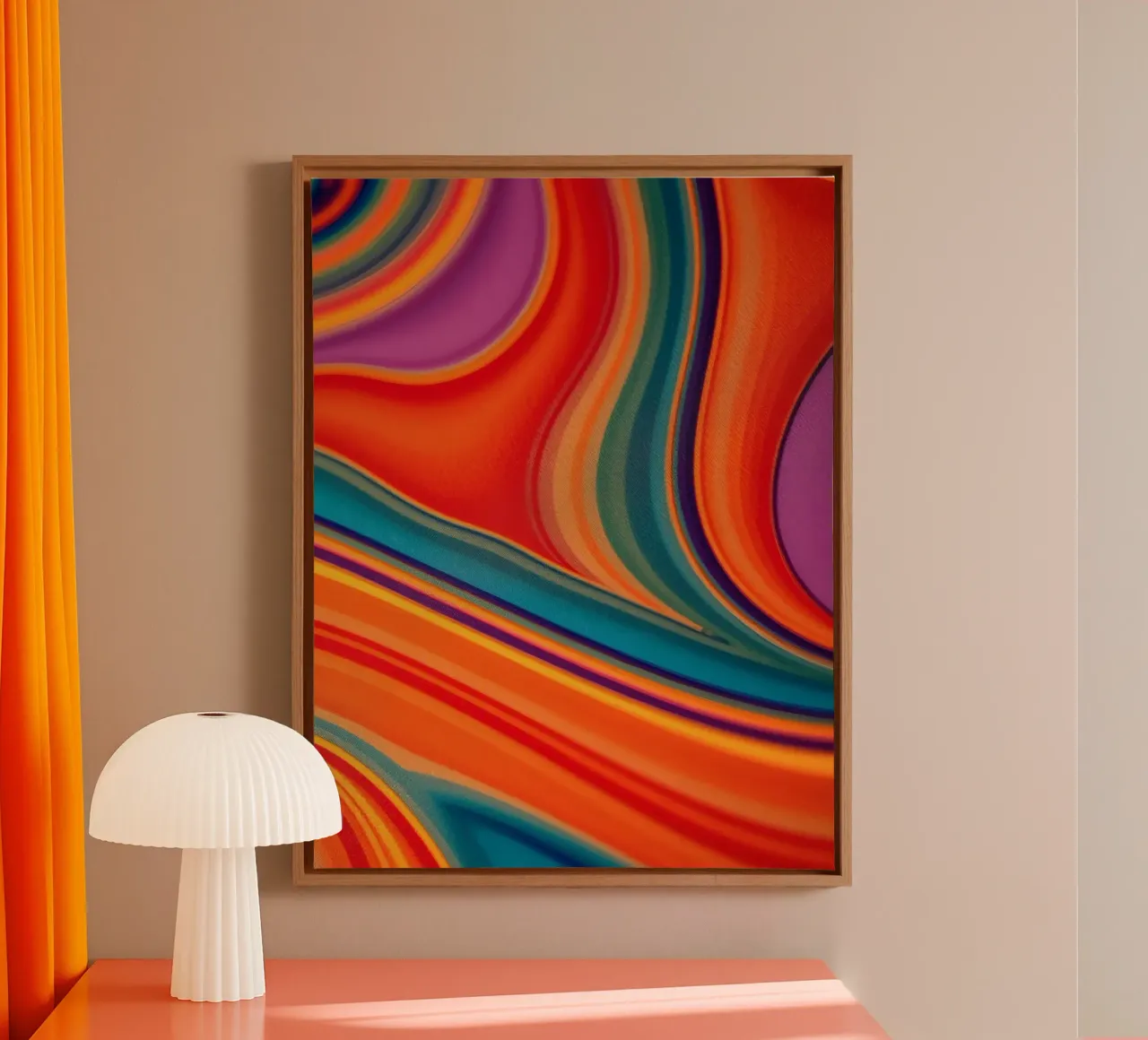 Vortici e gradienti astratti colorati e vibranti tela con Cornice a cassetta da DesignDoodle