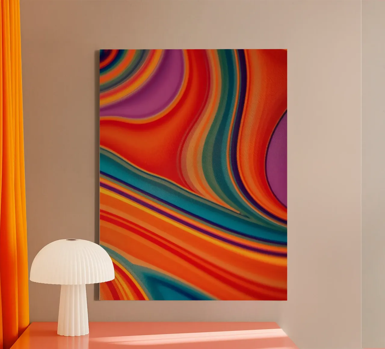 Vortici e gradienti astratti colorati e vibranti tela con Cornice a cassetta da DesignDoodle