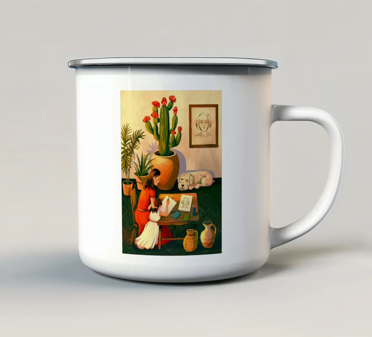 Creazione artistica tazza in smalto da Murni Strokes