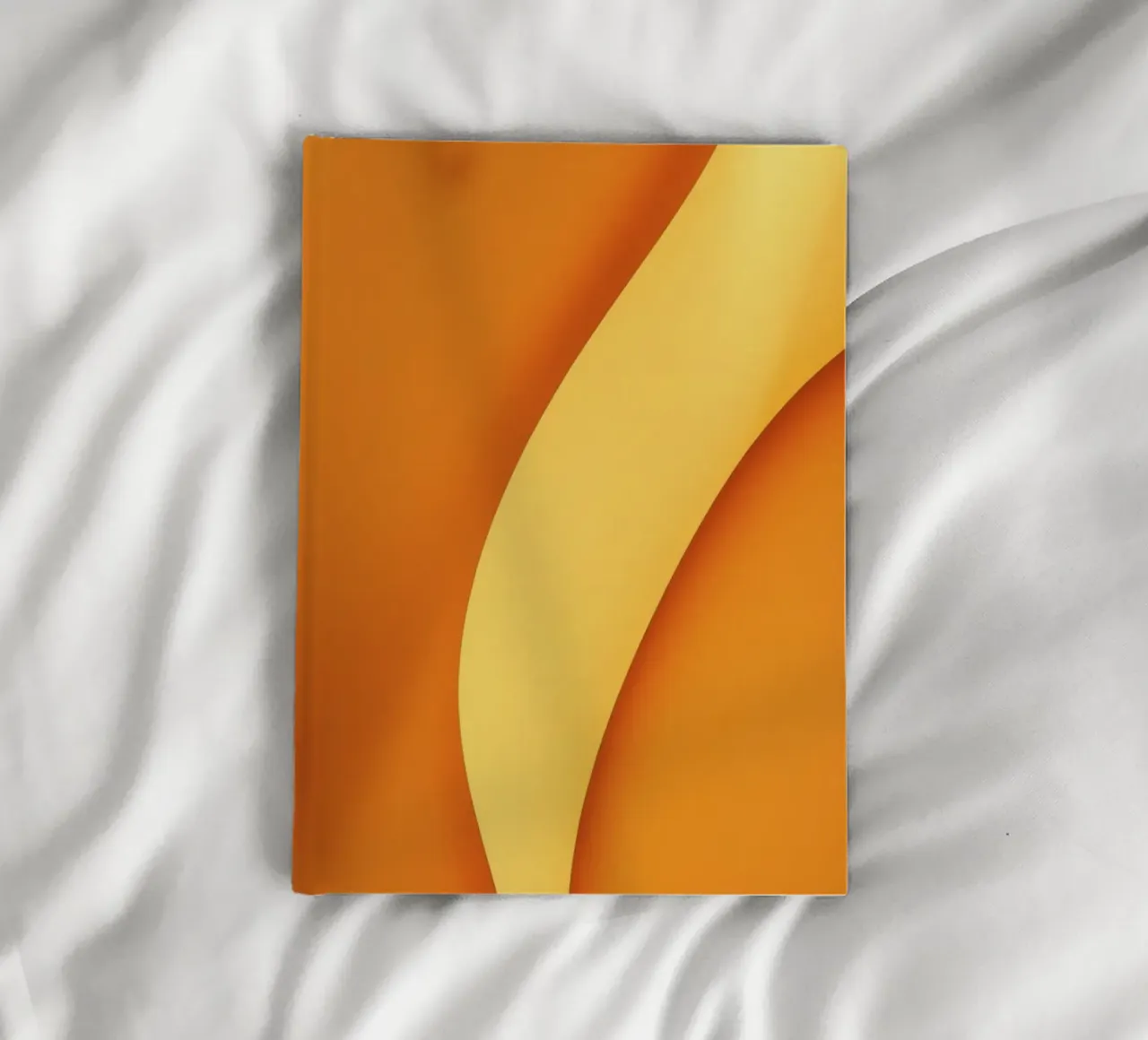 Vibrant curved orange abstract background design notebook by DesignDoodle