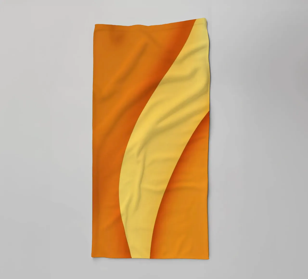 Vibrant curved orange abstract background design towel by DesignDoodle