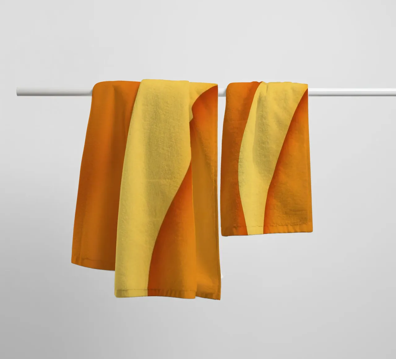 Vibrant curved orange abstract background design towel by DesignDoodle