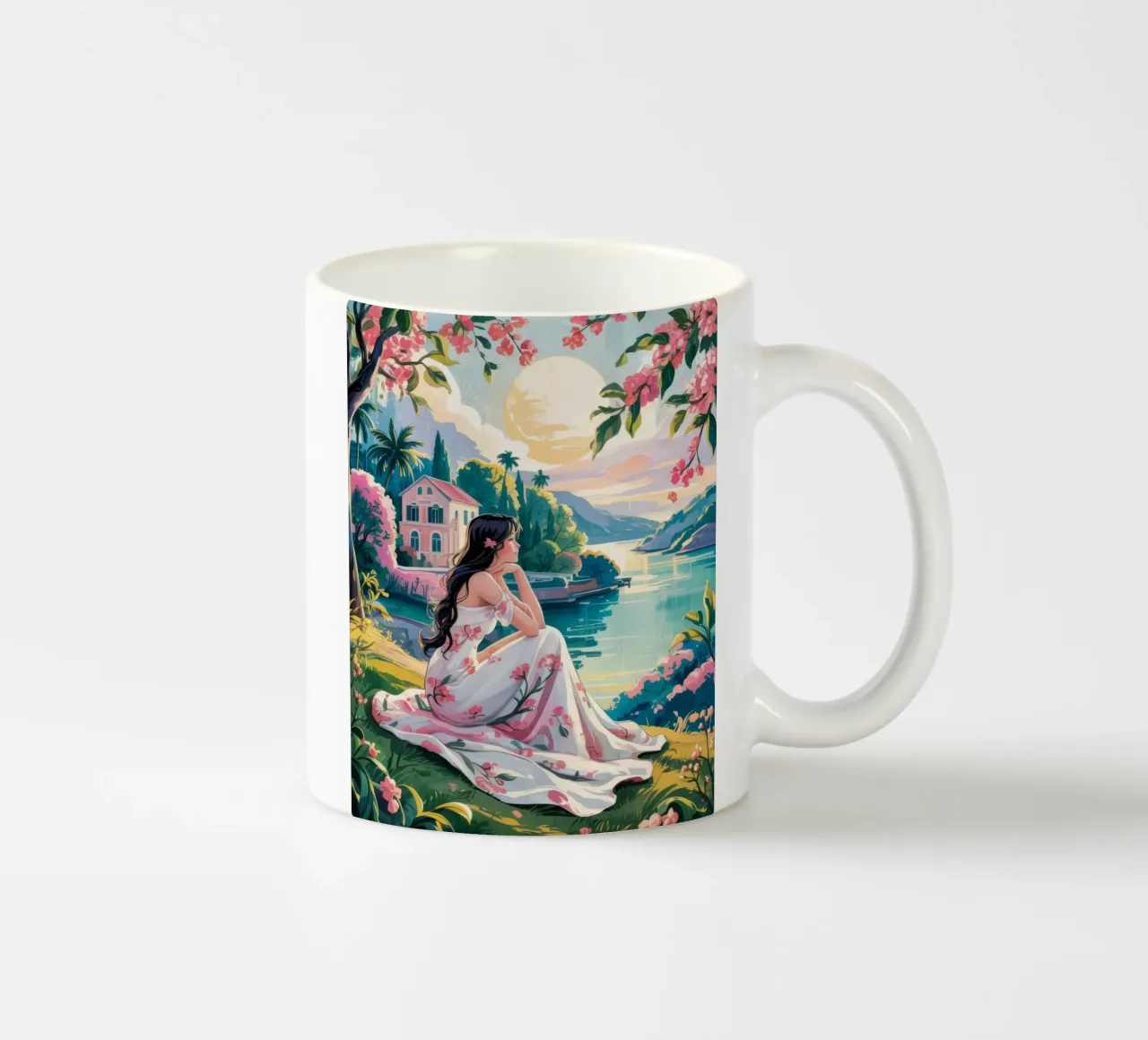Tranquillità del fiume tazza in ceramica da Murni Strokes
