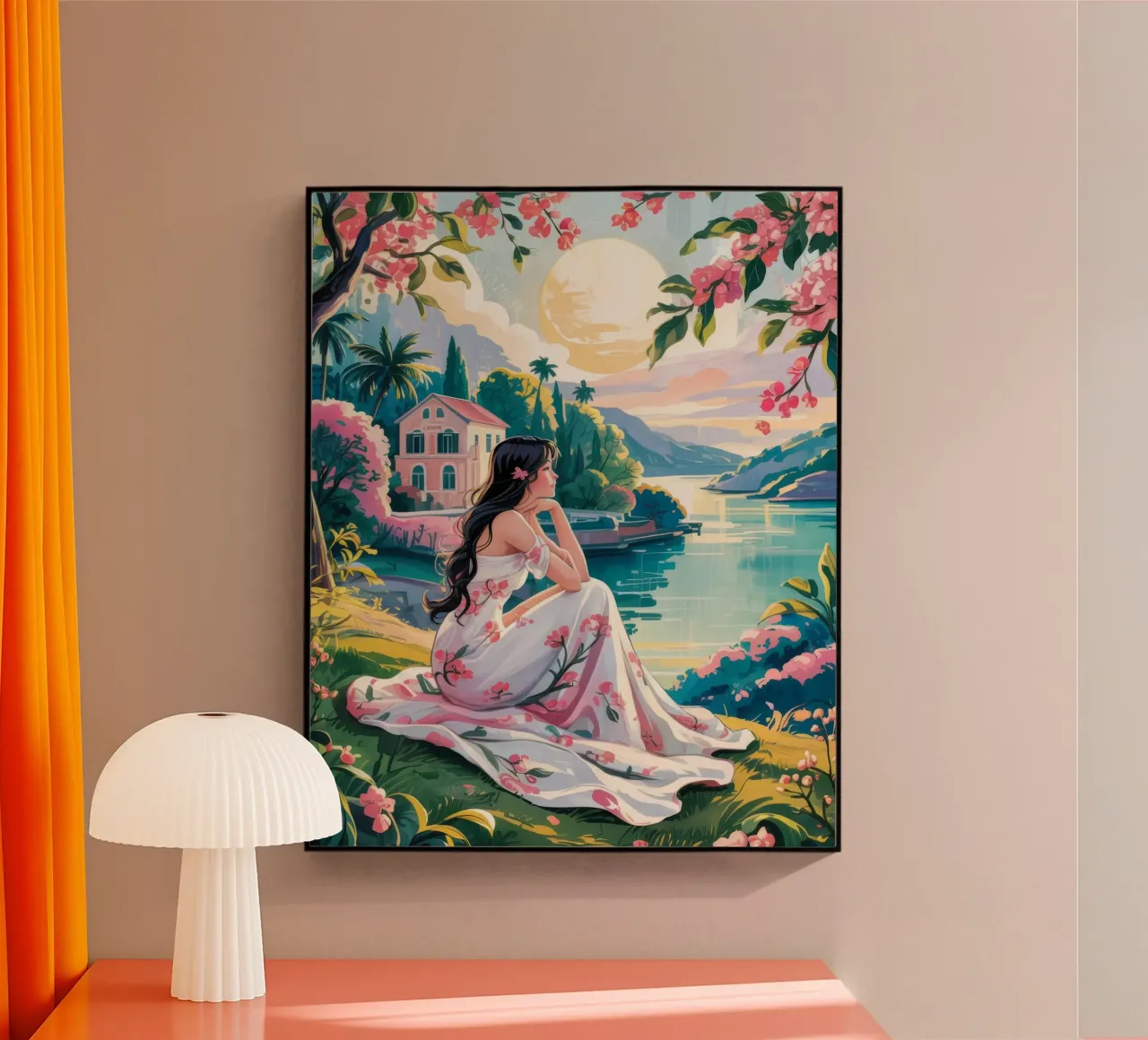 Riverside Tranquility acryl van Murni Strokes