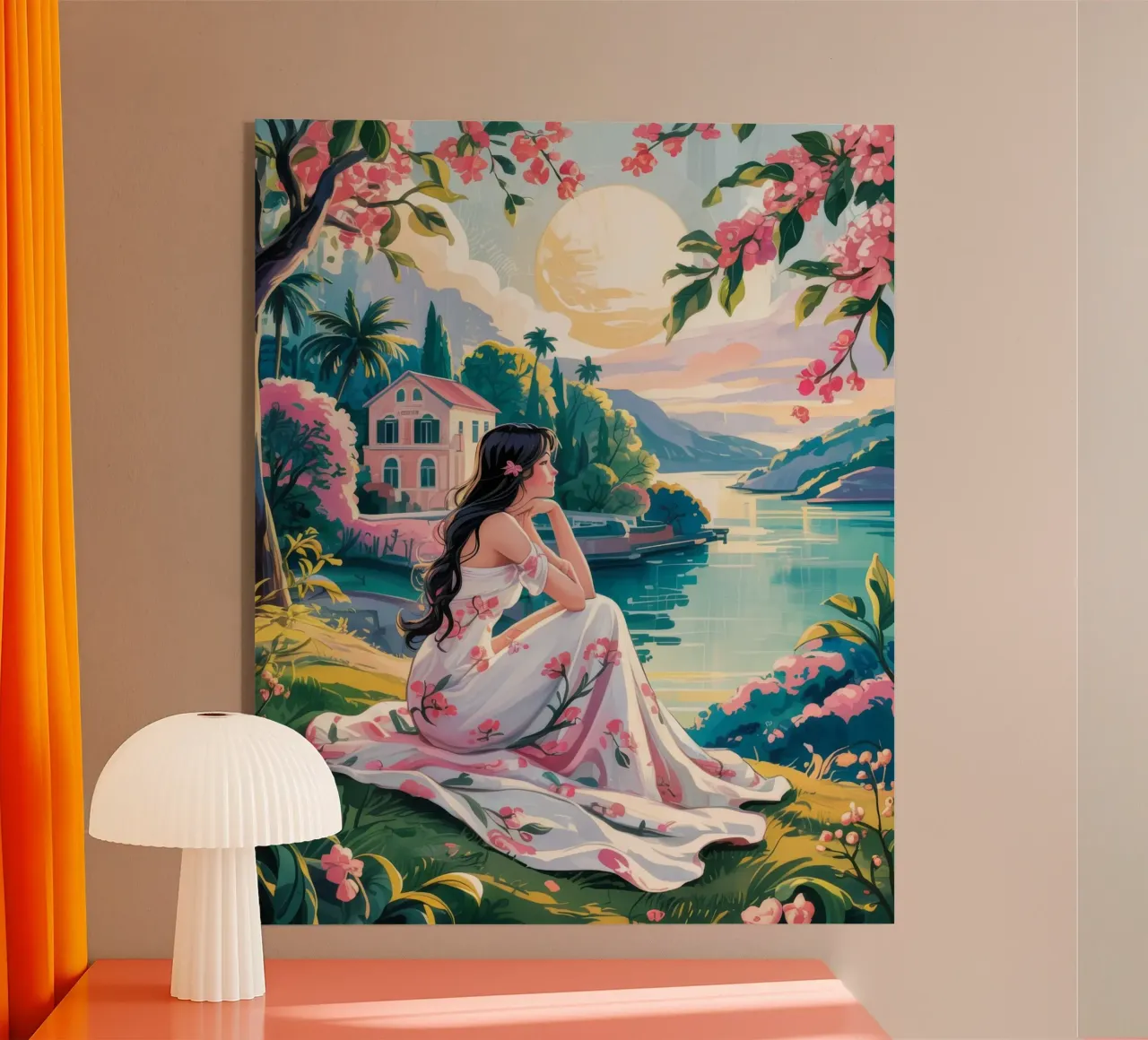 Riverside Tranquility acryl van Murni Strokes