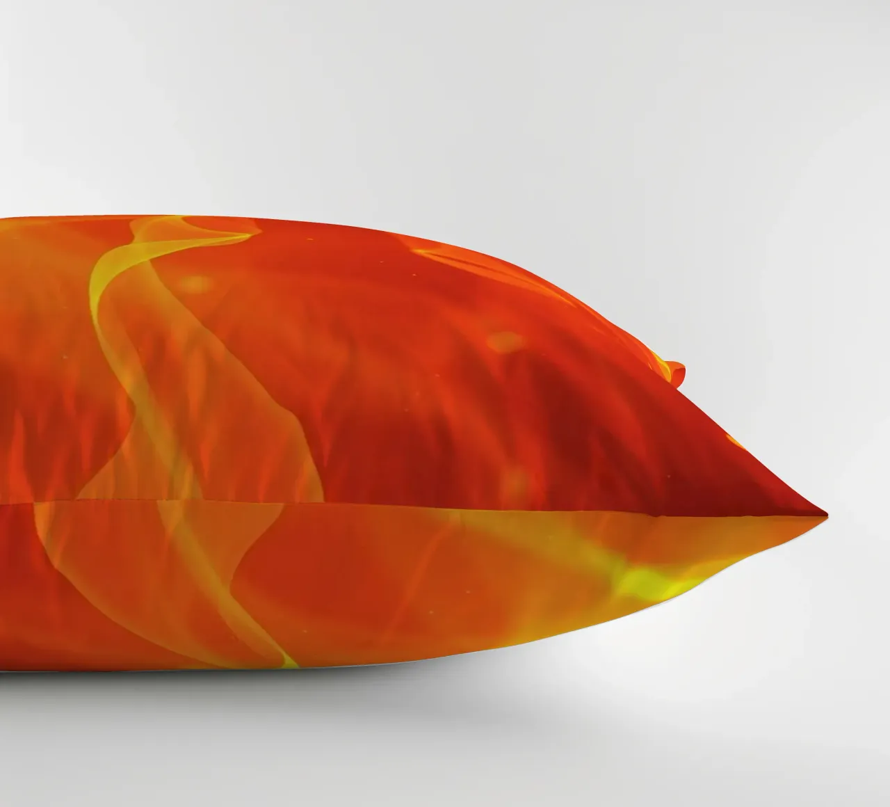 abstract art with flowing orange and yellow fiery lines decorative cushion by DesignDoodle