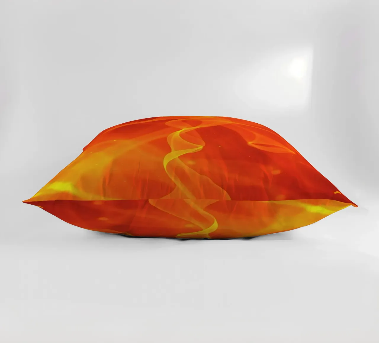 abstract art with flowing orange and yellow fiery lines decorative cushion by DesignDoodle