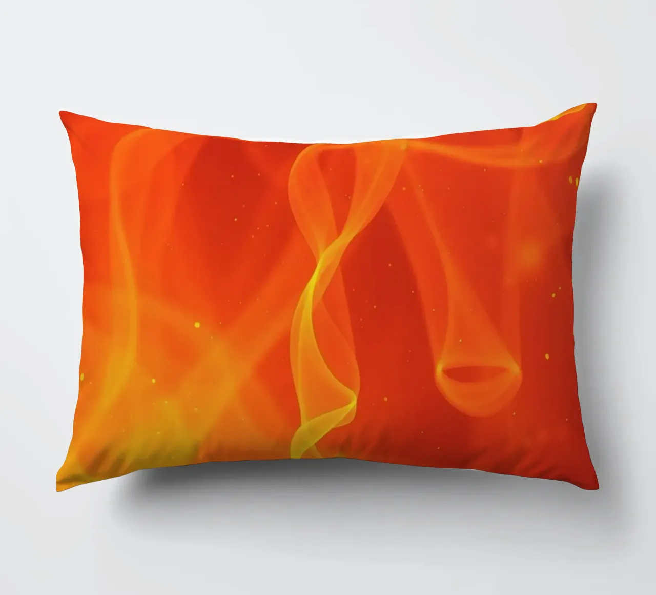 abstract art with flowing orange and yellow fiery lines decorative cushion by DesignDoodle