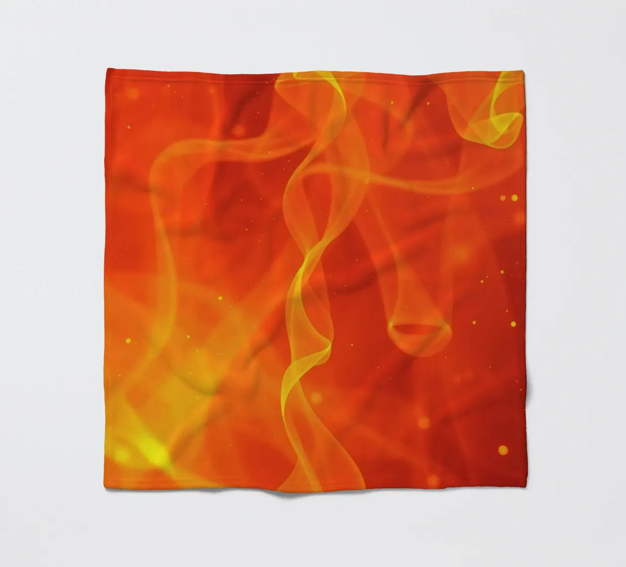 abstract art with flowing orange and yellow fiery lines fleece blanket by DesignDoodle