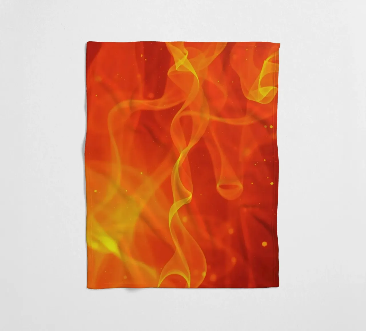 abstract art with flowing orange and yellow fiery lines fleece blanket by DesignDoodle