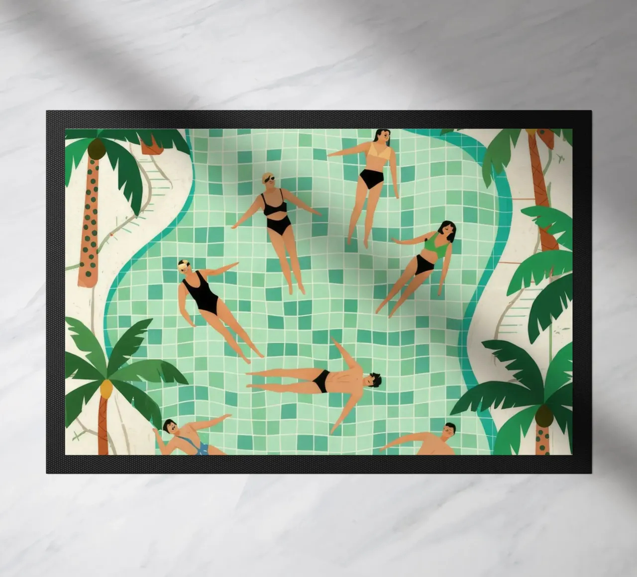 Poolside Freizeit Fußmatte von Murni Strokes
