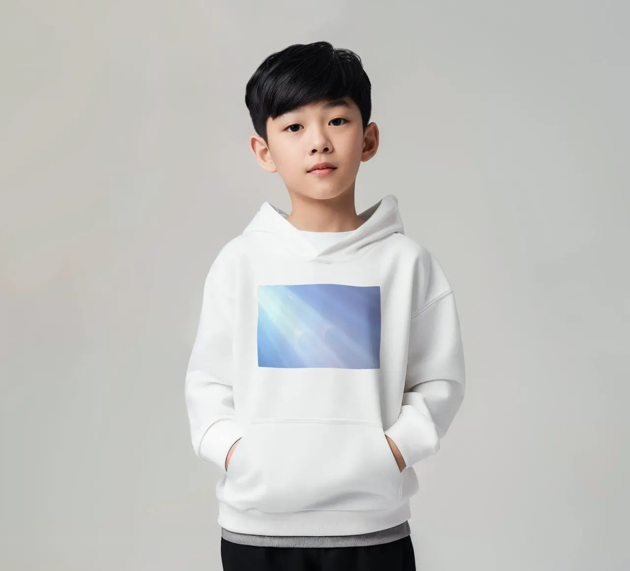 Morbidi fasci di luce blu creano un rilassante sfondo astratto felpa bambino con cappuccio da DesignDoodle