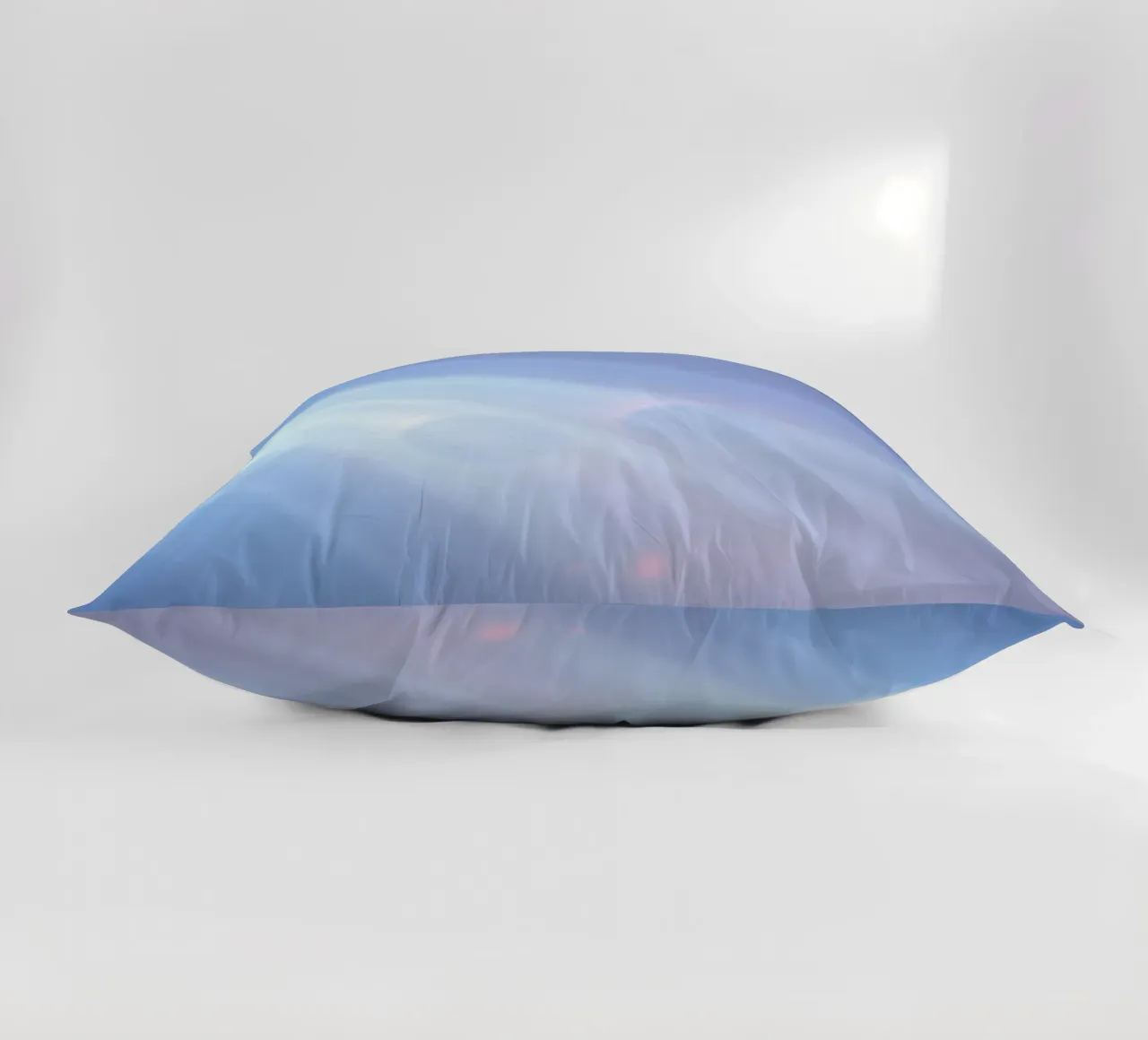 Soft blue light beams create a calming abstract background decorative cushion by DesignDoodle