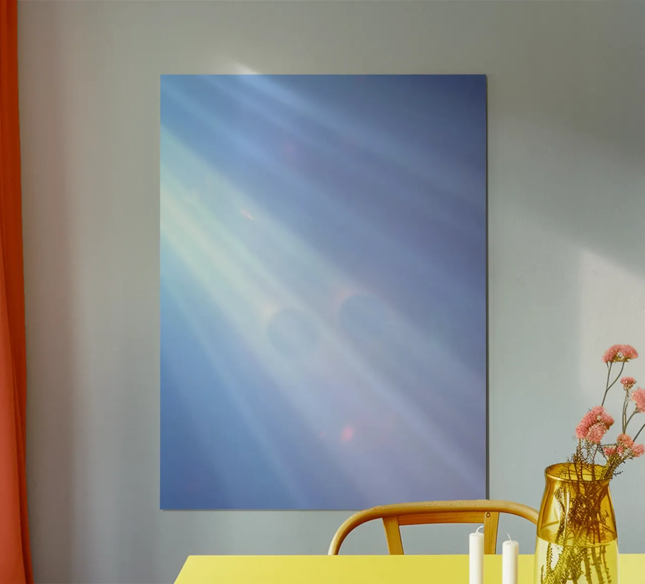 Soft blue light beams create a calming abstract background hahnemühle by DesignDoodle