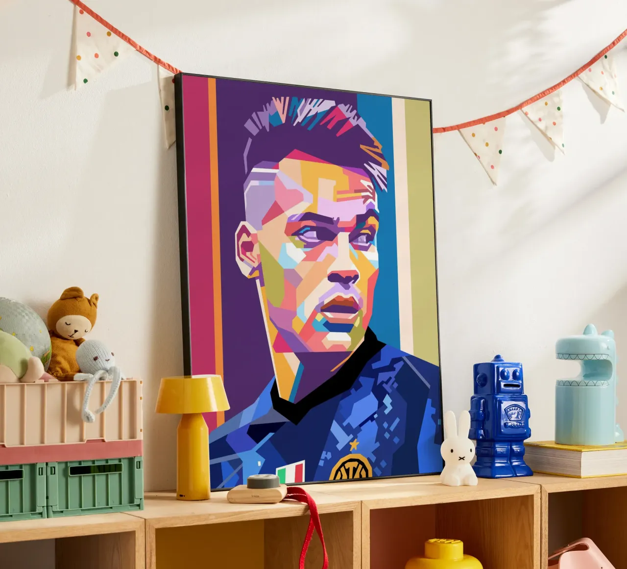 Lautaro Martinez pop art portrait alu-dibond by Hantamrata