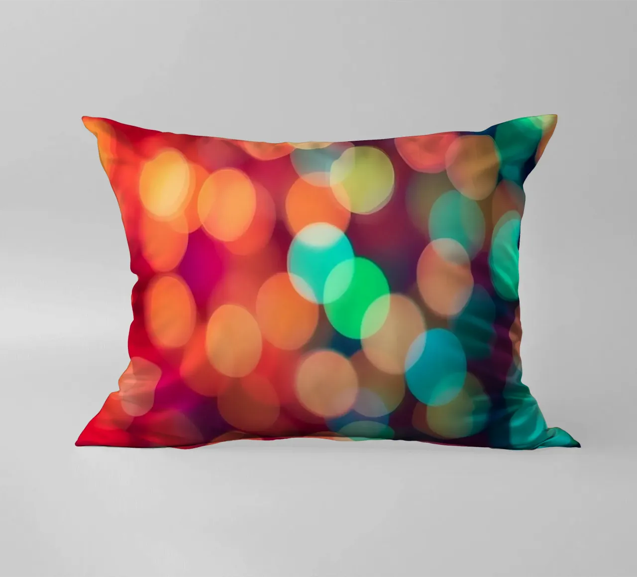Vibrant abstract bokeh background blurred effect decorative cushion by DesignDoodle