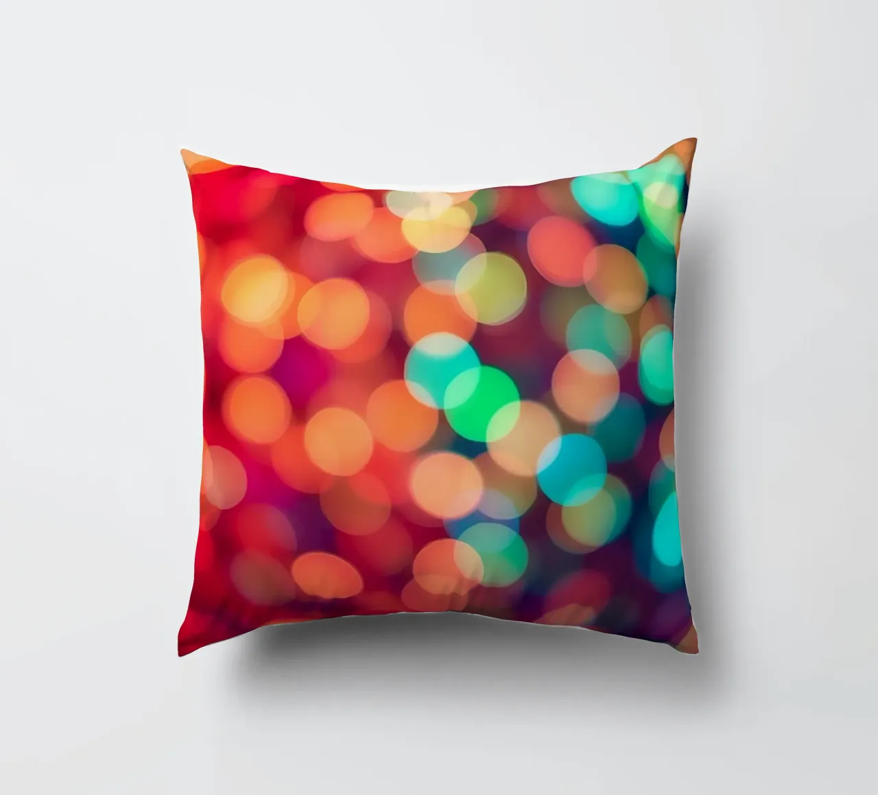Vibrant abstract bokeh background blurred effect decorative cushion by DesignDoodle