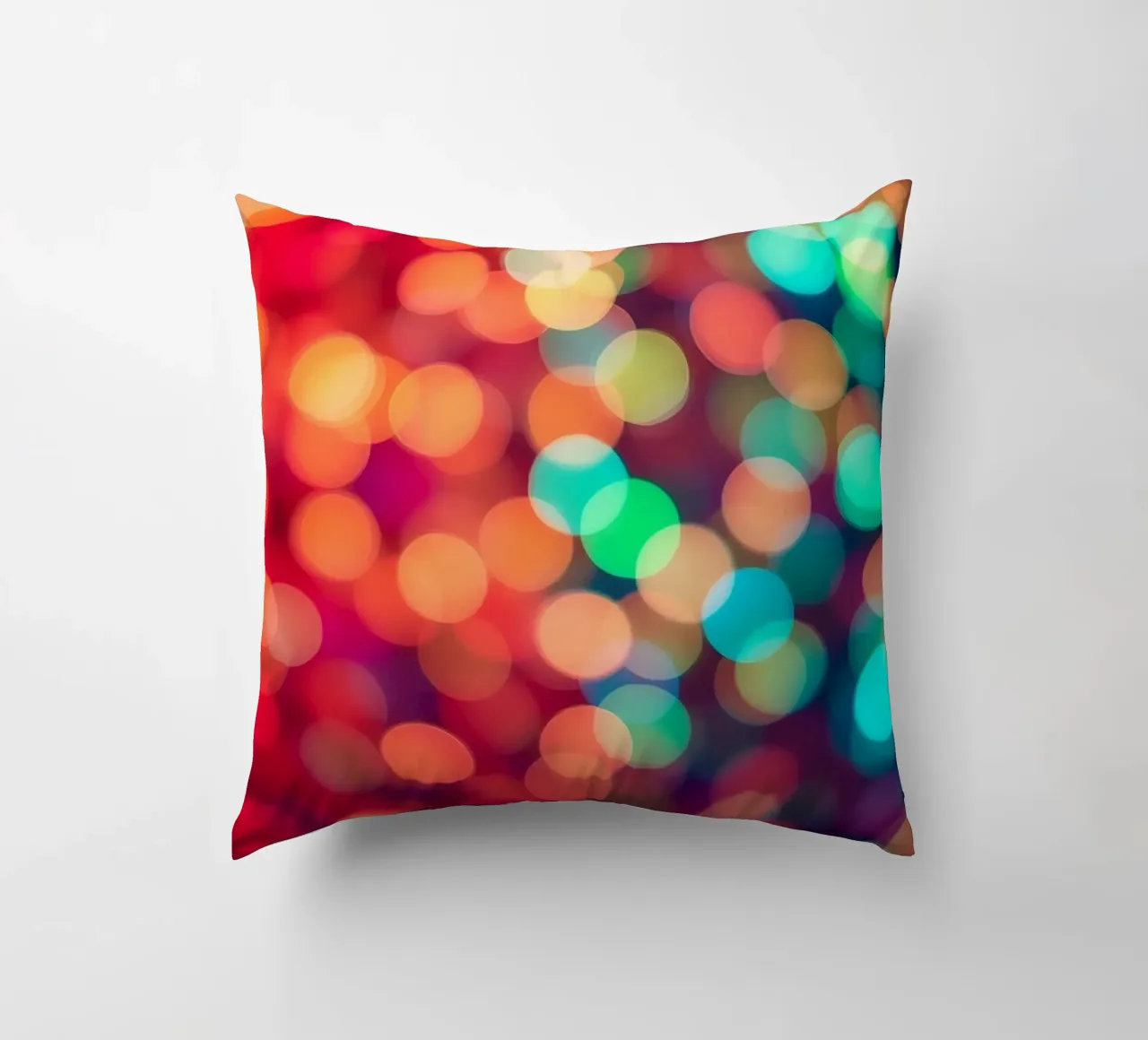 Vibrant abstract bokeh background blurred effect decorative cushion by DesignDoodle