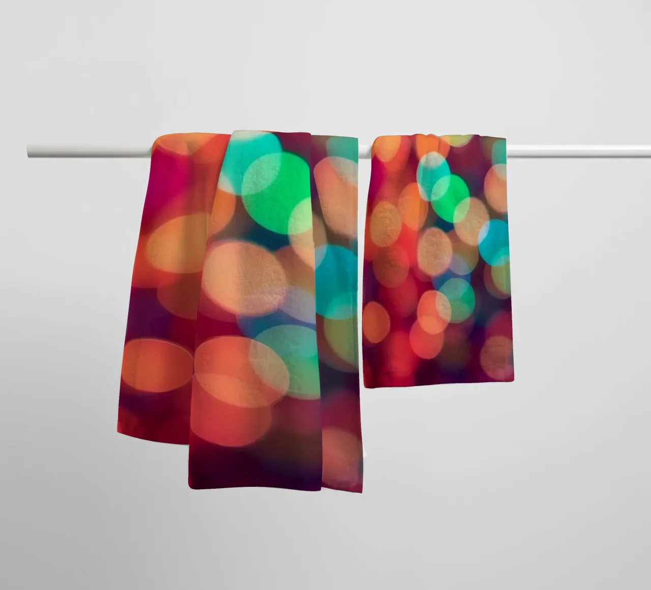 Vibrant abstract bokeh background blurred effect towel by DesignDoodle