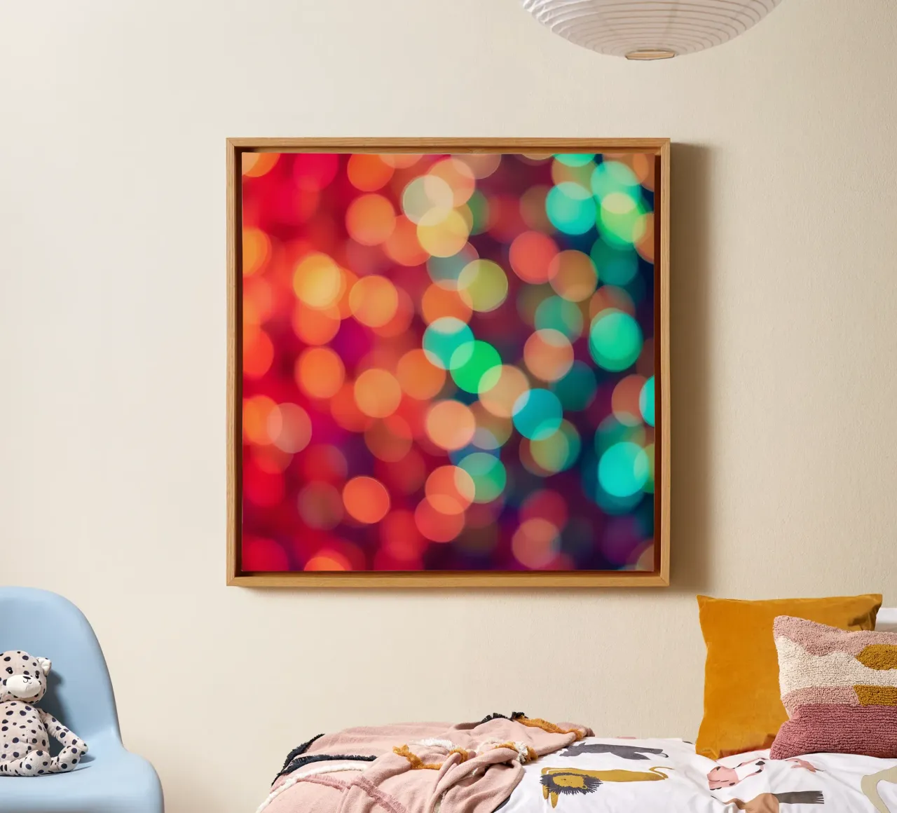 Levendige abstracte bokeh achtergrond wazig effect canvas van DesignDoodle