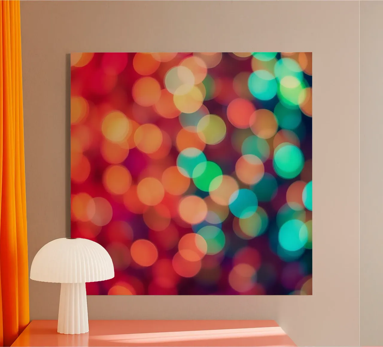 Vibrant abstract bokeh background blurred effect acrylic glass by DesignDoodle