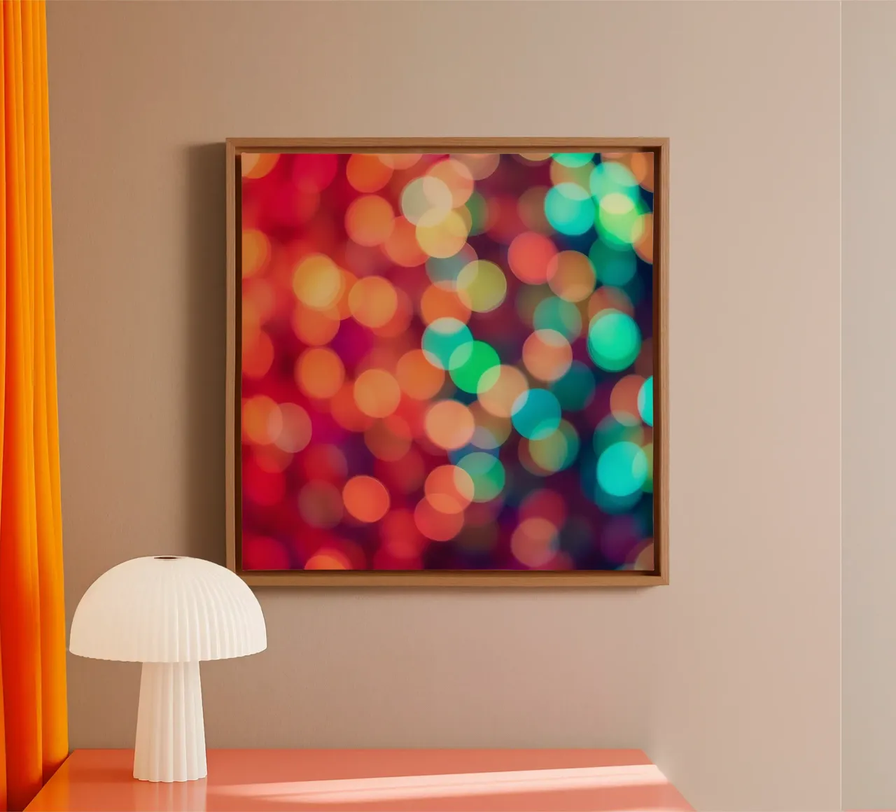 Levendige abstracte bokeh achtergrond wazig effect canvas van DesignDoodle