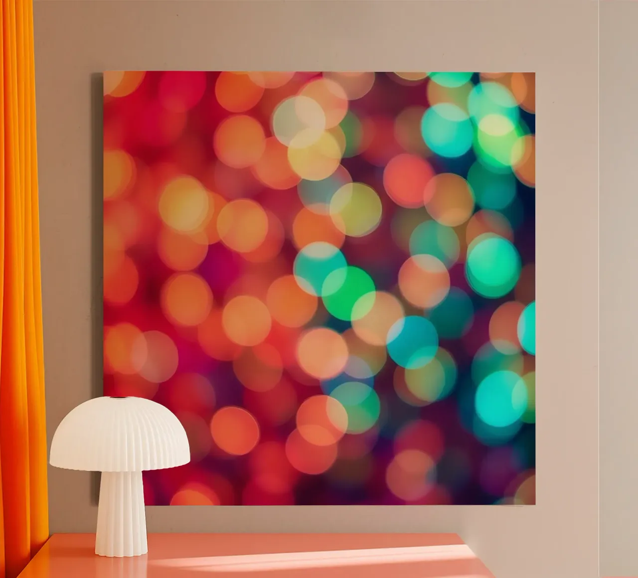 Levendige abstracte bokeh achtergrond wazig effect canvas van DesignDoodle