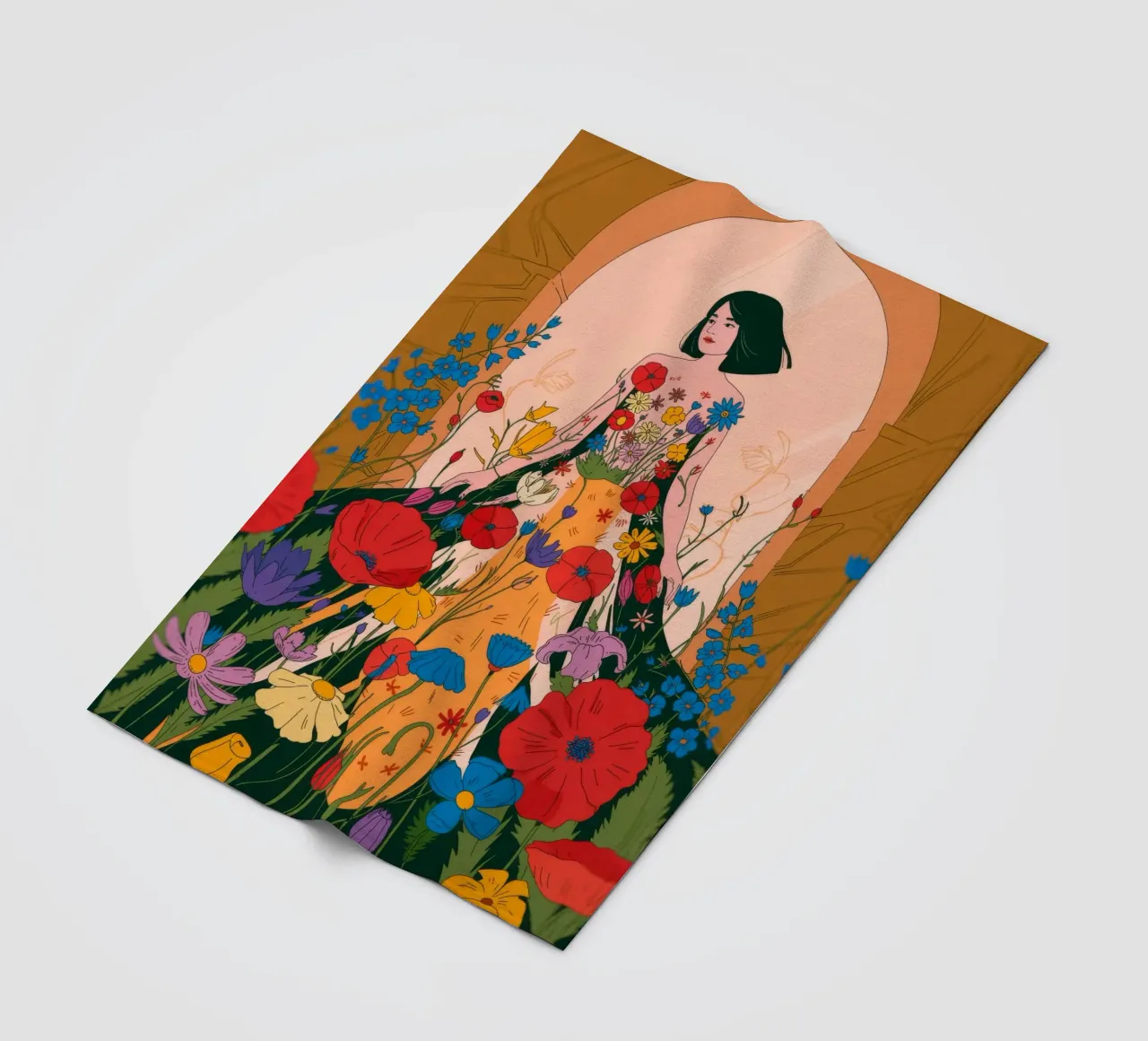 Paesaggio onirico floreale coperta in pile da Murni Strokes