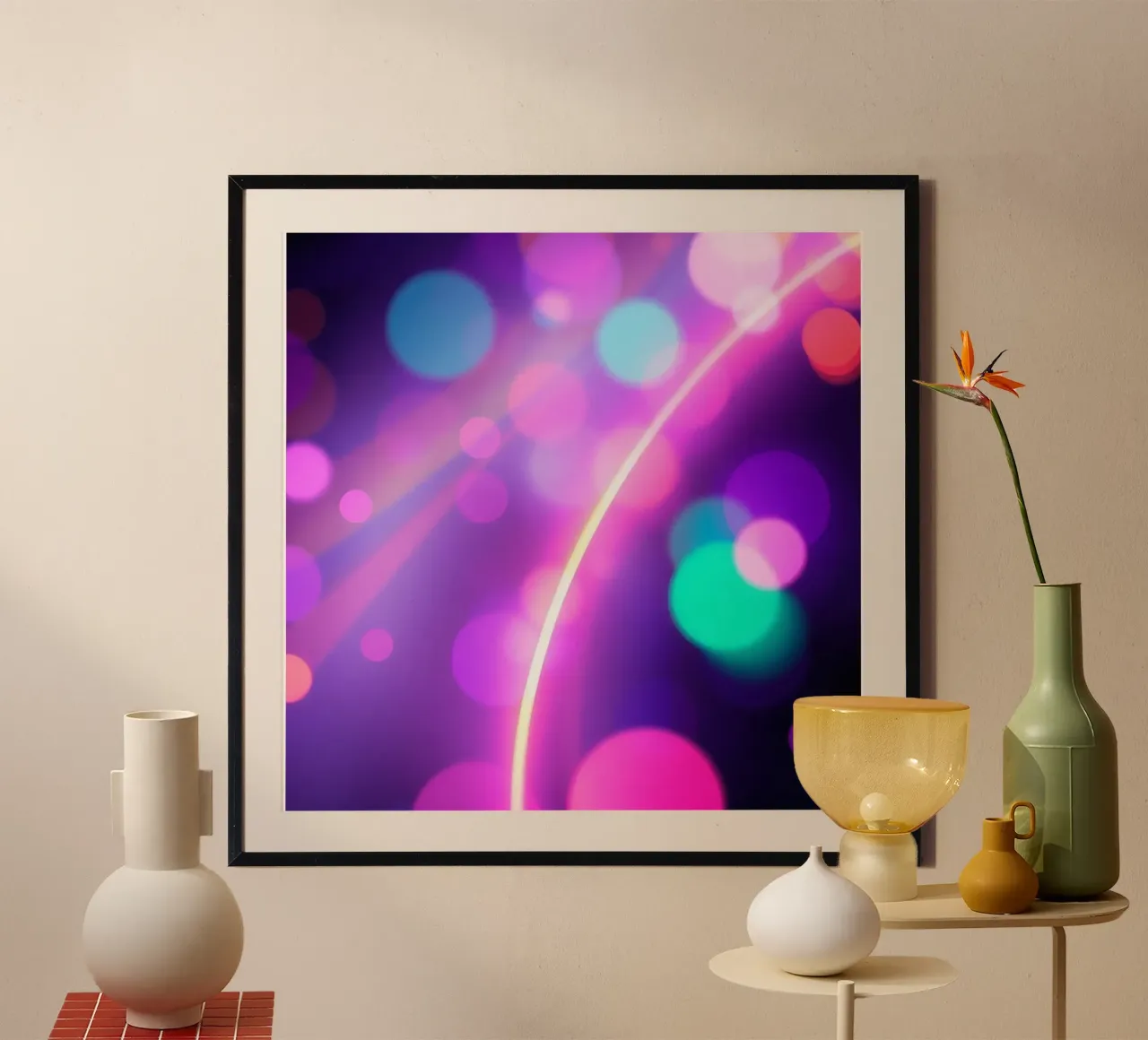 Fond abstrait vibrant avec des cercles colorés flous hahnemühle de DesignDoodle