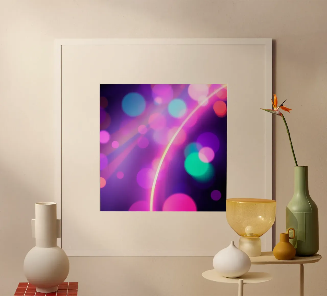 Fond abstrait vibrant avec des cercles colorés flous hahnemühle de DesignDoodle