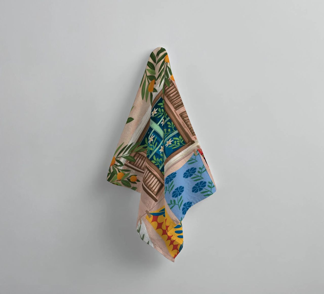 Mediterrane wasserij badhanddoek van Murni Strokes