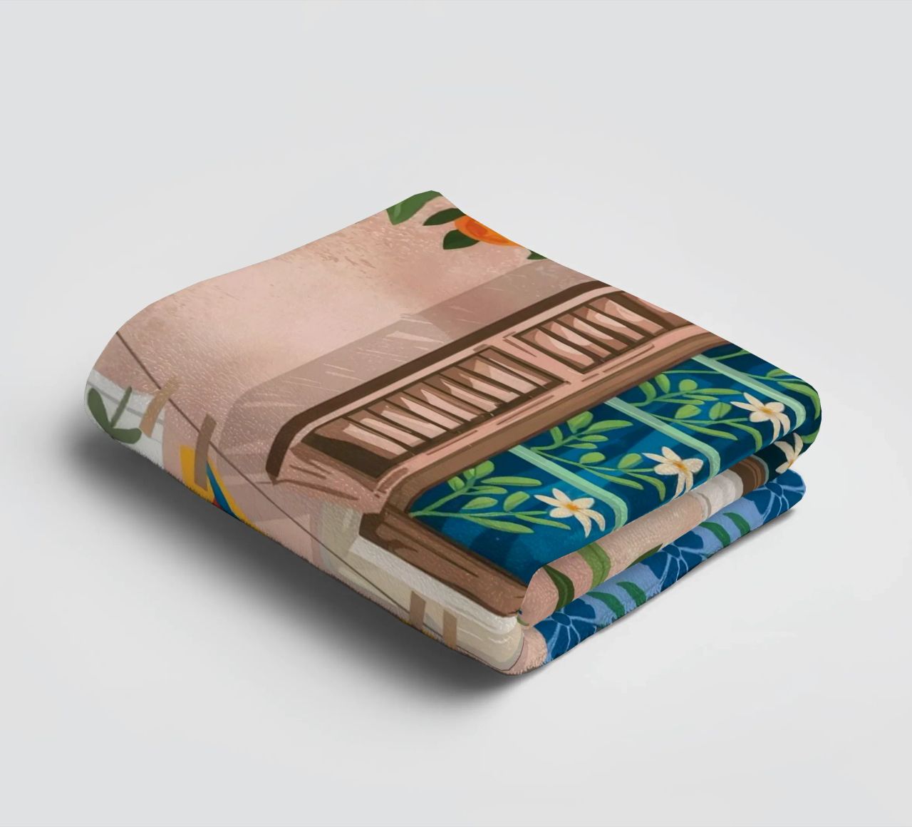 Mediterrane wasserij badhanddoek van Murni Strokes