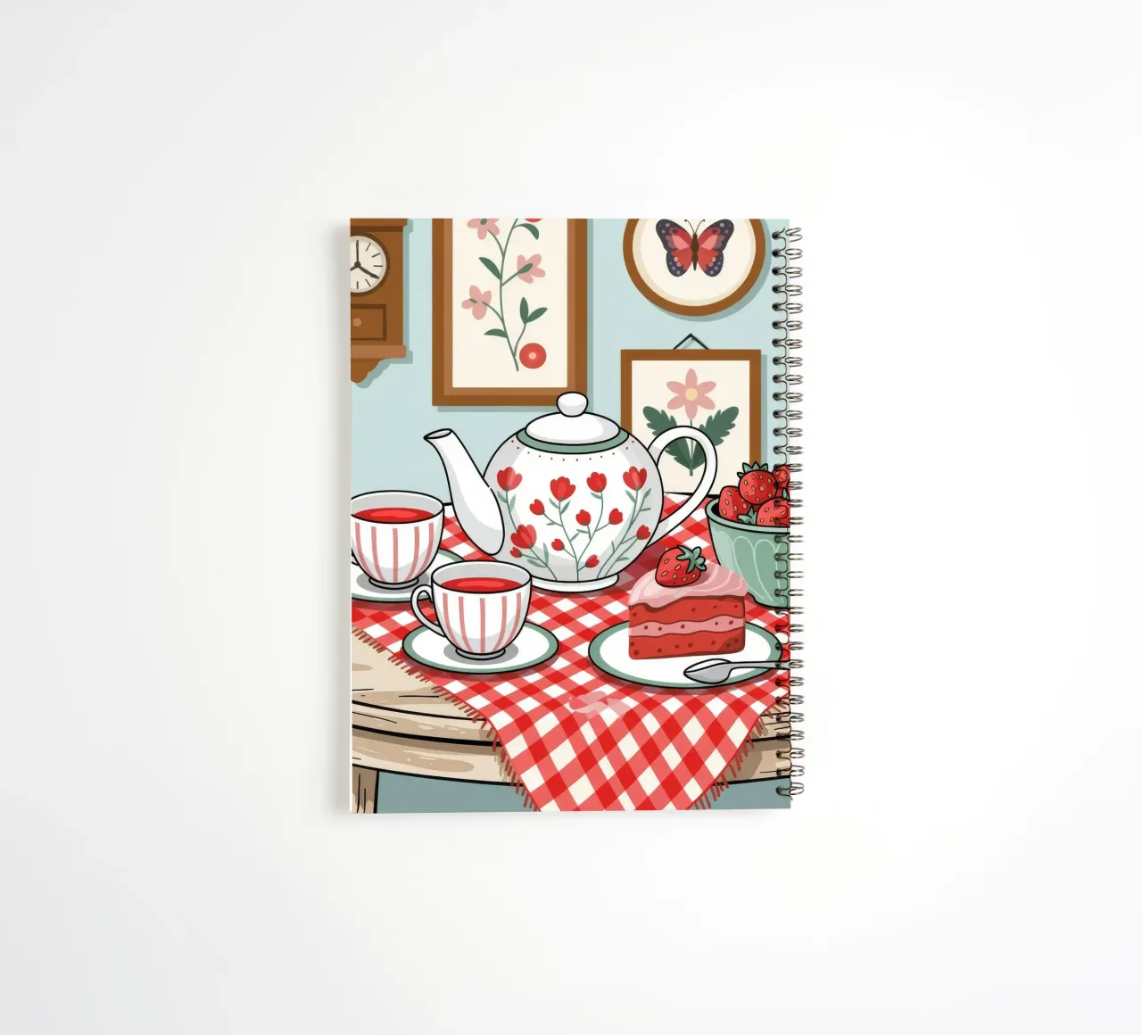 Cozy Tea Time spiral notebook by Murni Strokes
